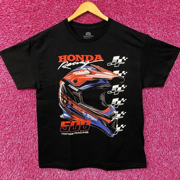 JT Racing x Honda Racing 500 Washed Black T-Shirt Large - Picture 1 of 5